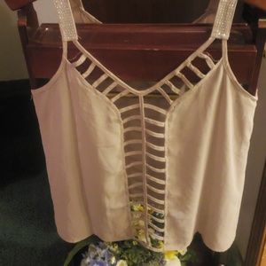 Sexy rhinestone strappy camisole sz L